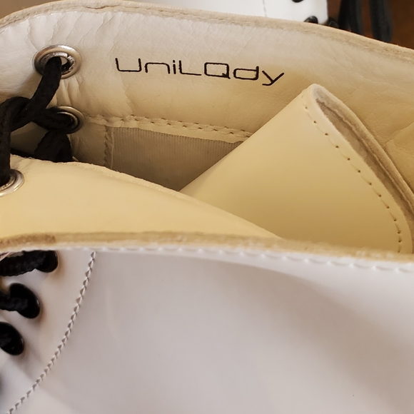 UNILADY WHITE COMBAT BOOTS SZ 7 - Picture 8 of 11